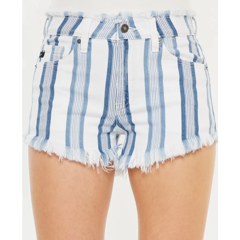 Kancan Caspian High Rise Striped Shorts size large